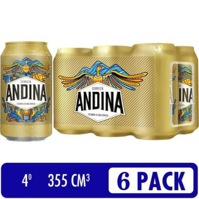 Cerveza andina sixpack lata x 355 ml c.u