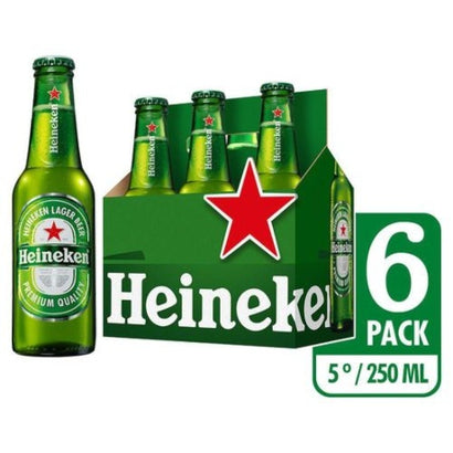 Cerveza heineken sixpack botella x 6 und (250 ml c.u)