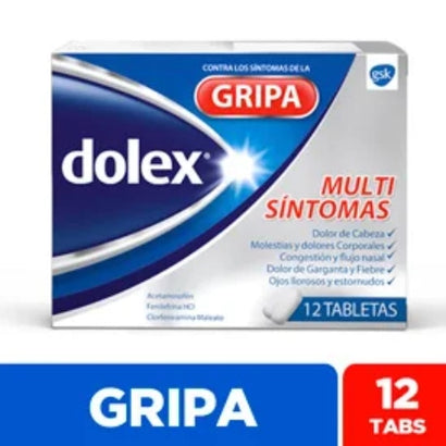 DOLEX Gripa + Fenilefrina + Clorfeniramina Tab. Caja x12Tab.GSK
