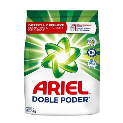 Detergente en polvo ariel doble poder x 3.5 kg