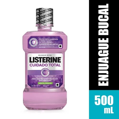 Enjuague bucal listerine cuidado total x 500 ml
