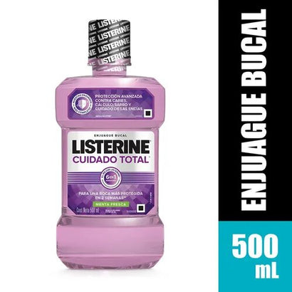 Enjuague bucal listerine cuidado total x 500 ml
