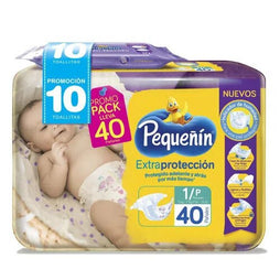 Pañales pequeñin extraprotección etapa 1 x 40 unds + toallitas recién