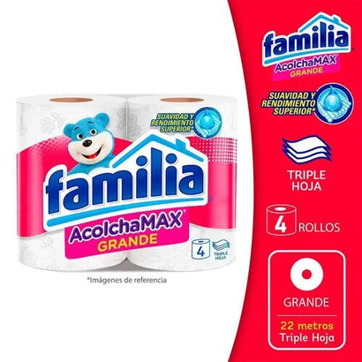 Papel higienico familia acolchamax grande x 4 rollos