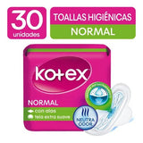Toallas higiénicas kotex normal con alas x 30 unds